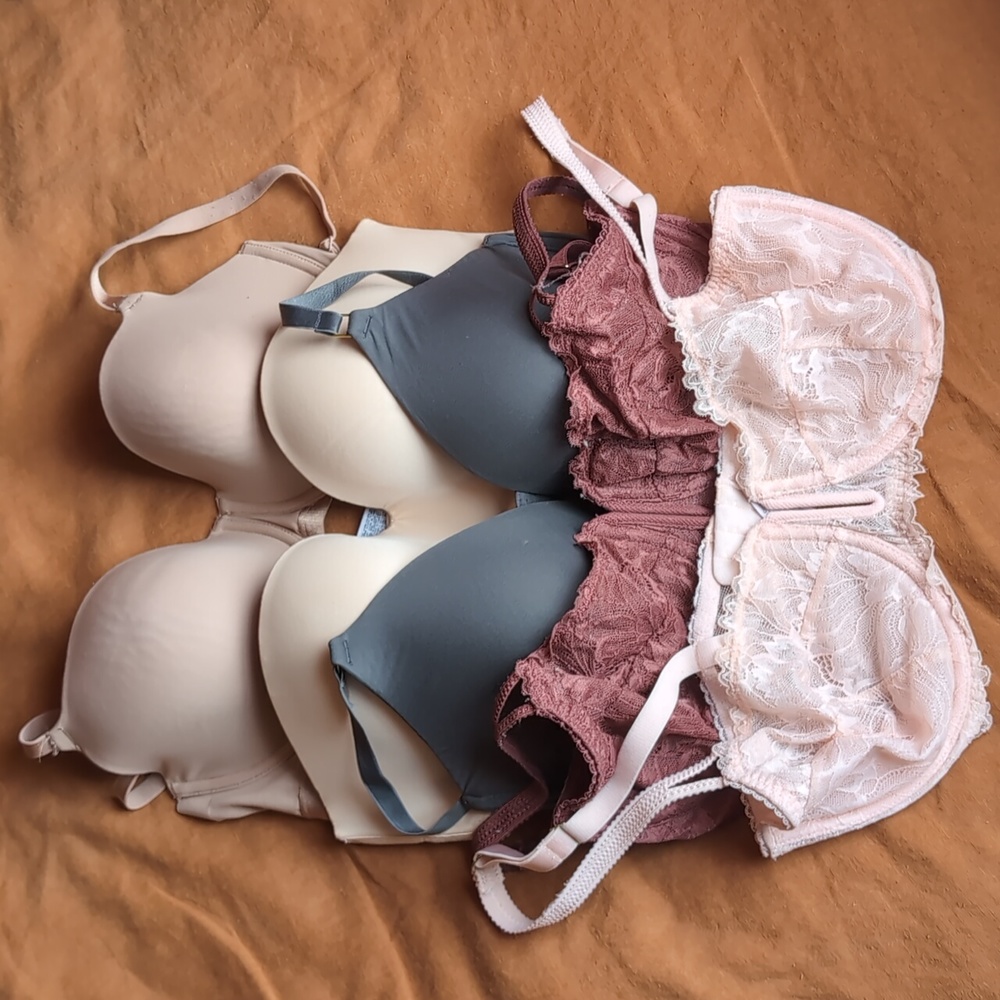 34DD Bra Bundle: Natori, Victoria's Secret, b.tempted, Auden- 5 bras total